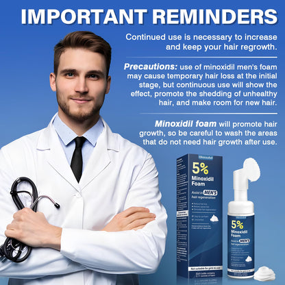 Olassubd Minoxidil 5% Foam for Men – Hair Growth Foam (3 Bottles, 2.11 oz Each)