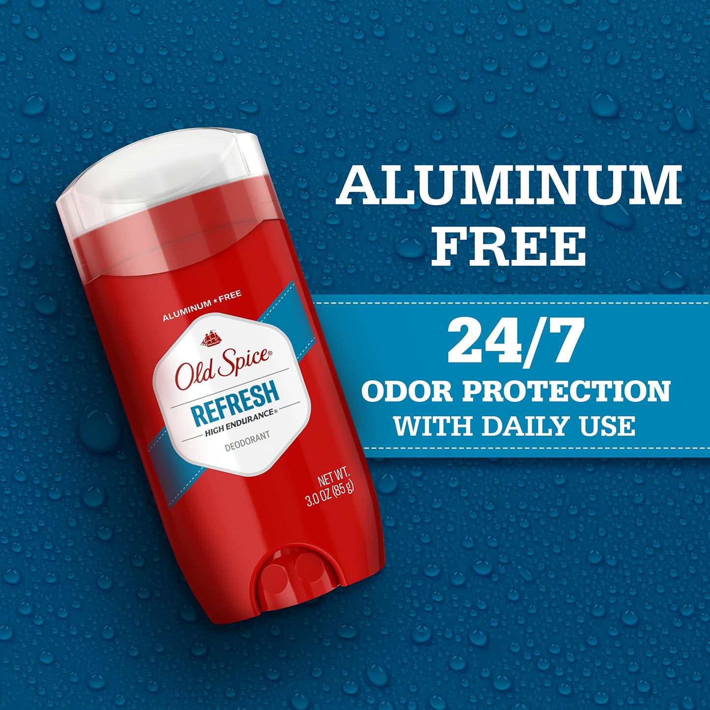 Old Spice High Endurance Refresh Aluminum-Free Deodorant for Men — 24/7 Odor Defense & Lasting Scent (3 x 3.0 oz)