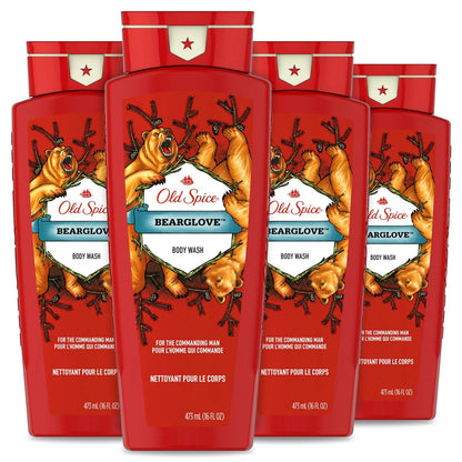 Old Spice Bearglove Body Wash for Men – Wild Collection, 16 Fl Oz (Pack of 4)