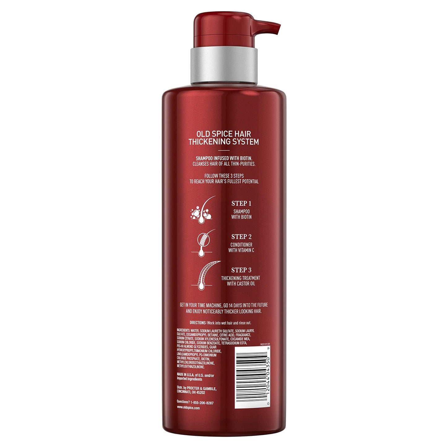 Old Spice Hair Thickening Shampoo with Biotin - Step 1, 17.9 fl oz