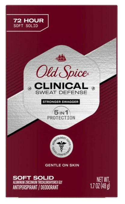Old Spice Clinical Sweat Defense Soft Solid Deodorant for Men – 72-Hour Protection (1.7 oz)