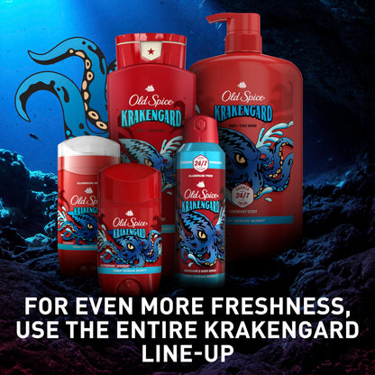 Old Spice Krakengard Aluminum-Free Deodorant for Men – 24/7 Freshness & Deep Ocean Scent (Pack of 6)