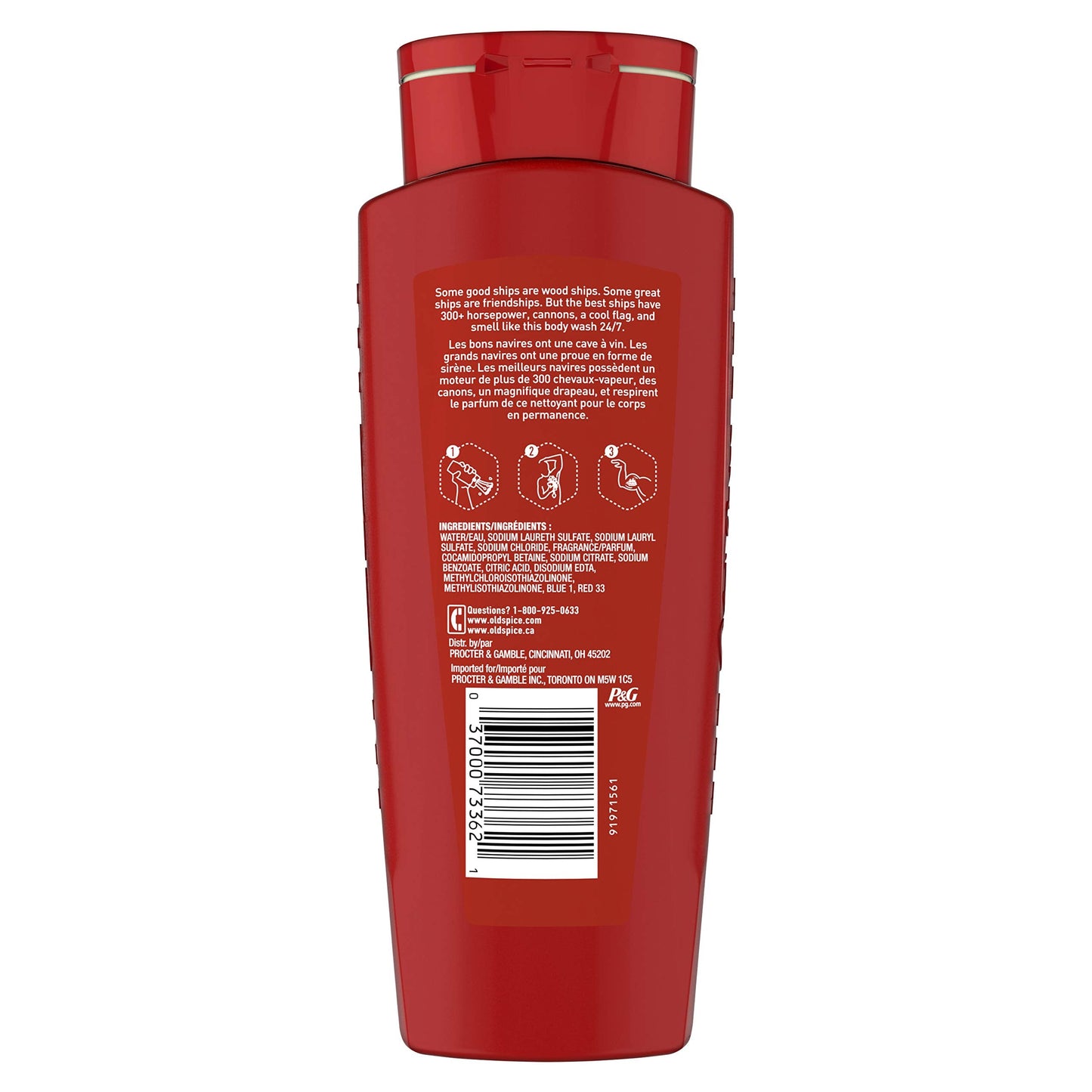 Old Spice Red Collection Captain Body Wash for Men – 16 oz