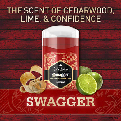 Old Spice Swagger Lime & Cedarwood Aluminum Free Deodorant – Red Collection (3 oz) Pack of 3