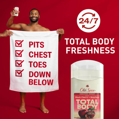 Old Spice Whole Body Deodorant Stick for Men – Aluminum Free, Black Cherry + Bourbon, 3.0 oz