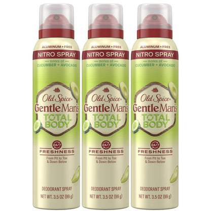 Old Spice Whole Body Deodorant Spray for Men – Aluminum Free, Cucumber + Avocado, 3 x 3.5 oz