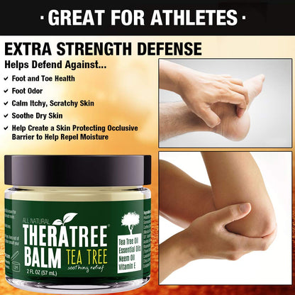 Oleavine TheraTree Tea Tree Oil Balm with Neem Oil – Soothe Dry, Itchy Skin and Irritation