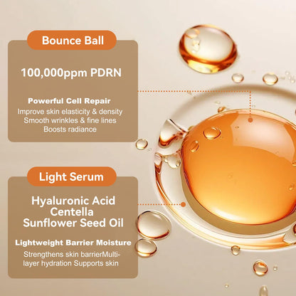 OLELON Salmon PDRN Bounce Ball Serum — Glass Skin, Non-Sticky (1.01 fl oz)