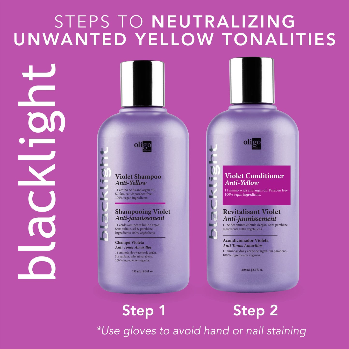 Oligo Professionnel Blacklight Violet Conditioner — Purple Toner for Blondes, Vegan, 8.5oz