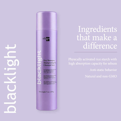 Oligo Professionnel Blacklight Dry Shampoo – Weightless Volume for All Hair Types | Vegan & Residue-Free | 7 oz