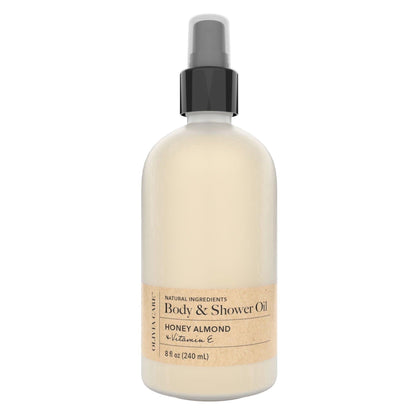 Olivia Care Nourishing Honey Almond Body Oil with Vitamin E | In-Shower Hydration for All Skin Types – 8 oz