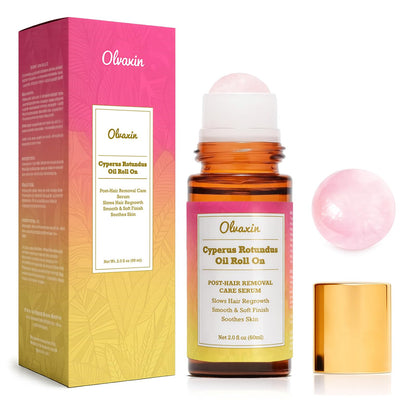 Olvaxin Cyperus Rotundus Oil for Hair Removal — Gentle Plant-Based Serum Roll-On, 60ml