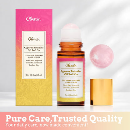 Olvaxin Cyperus Rotundus Oil for Hair Removal — Gentle Plant-Based Serum Roll-On, 60ml