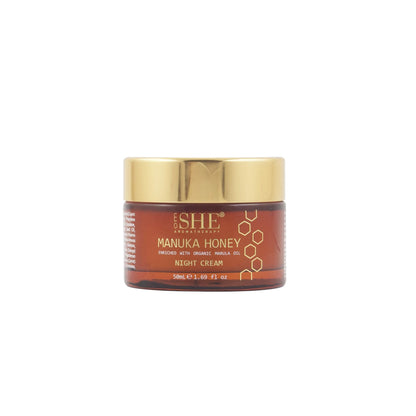 Om She Aromatherapy Manuka Honey Night Cream – Hydrating Night Moisturizer with Marula & Rosehip