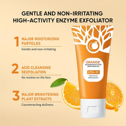 Omexry Orange Exfoliating Gel Scrub – Purifying Enzyme Face & Body Cleanser (3pc)