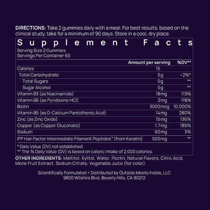 OMI WELLBEAUTY Hair Growth Peptides Gummies – Doctor Recommended, Patented Follicle Fortifying Biotech