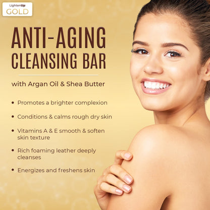 OMIC Lighten-Up Anti-Aging Cleansing Bar Soap 200g – Shea Butter & Argan Oil, Pack of 2