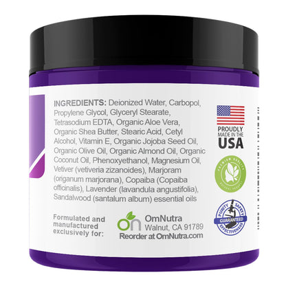 OmNutra Topical Magnesium Sleep Cream – Lavender, Melatonin-Free Deep Sleep Lotion (4 oz)