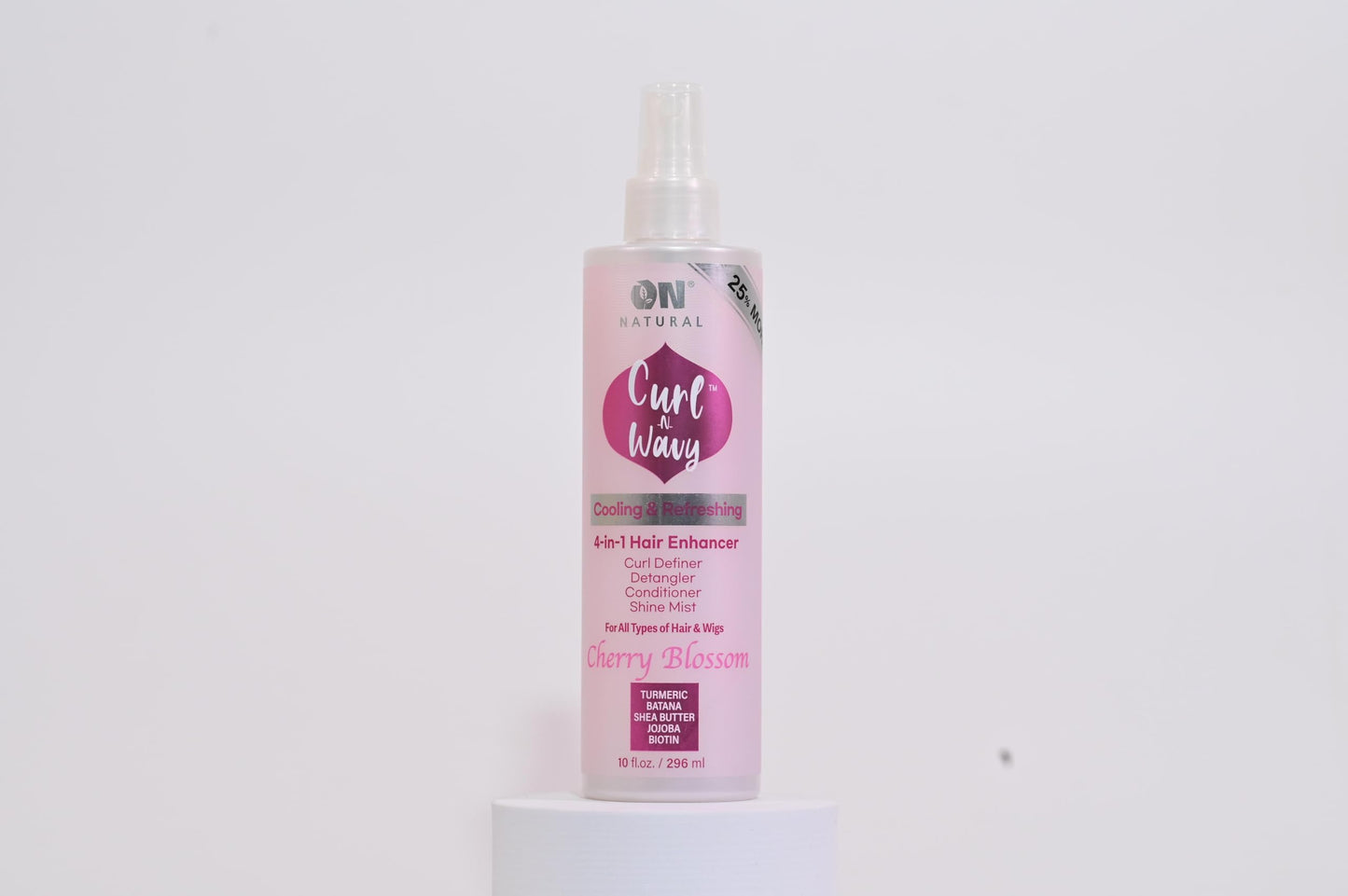 On Natural Curl-N-Wavy 4-in-1 Hair Enhancer for All Hair Textures – Cherry Blossom, 10 oz