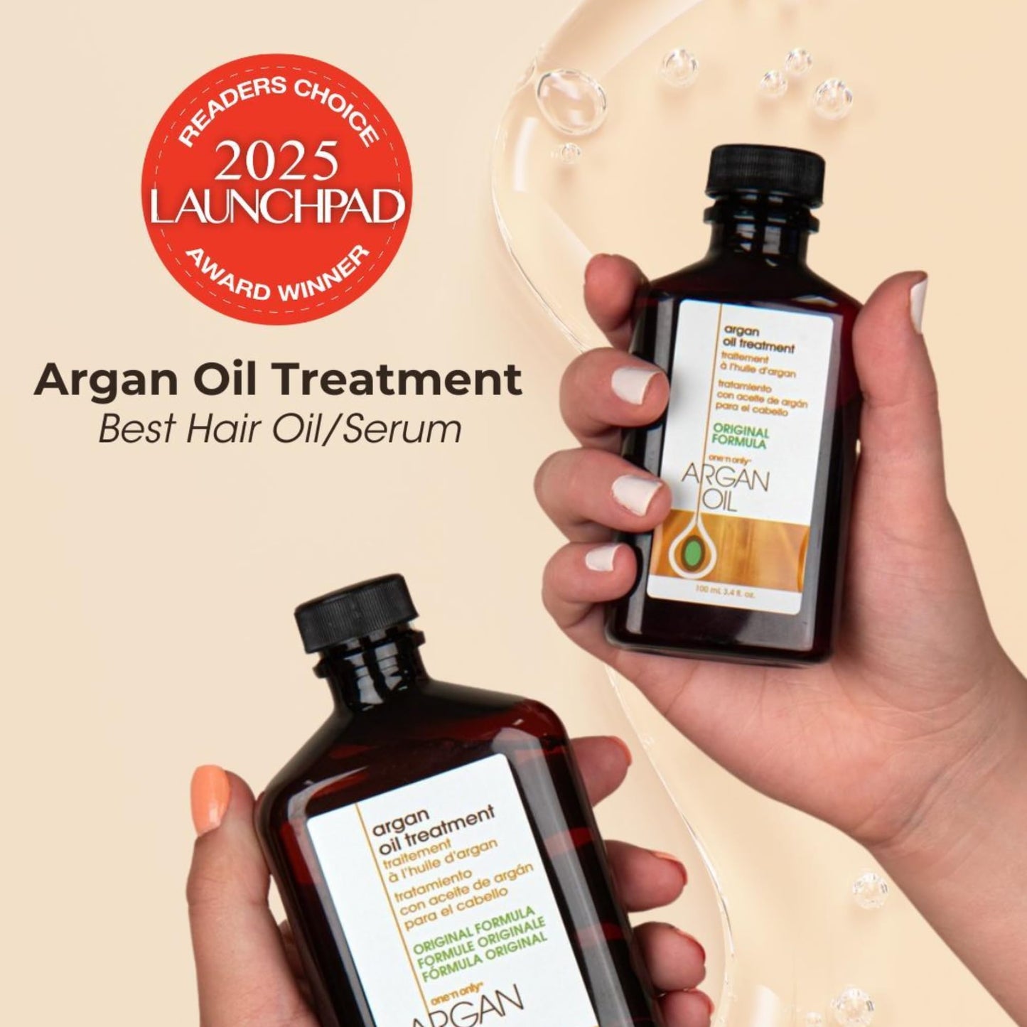 One 'N Only Soin à l'huile d'argan pour cheveux – Huile légère et hydratante pour cheveux naturels, perruques et extensions – Brillance, protection contre la chaleur et contrôle des frisottis (237 ml)