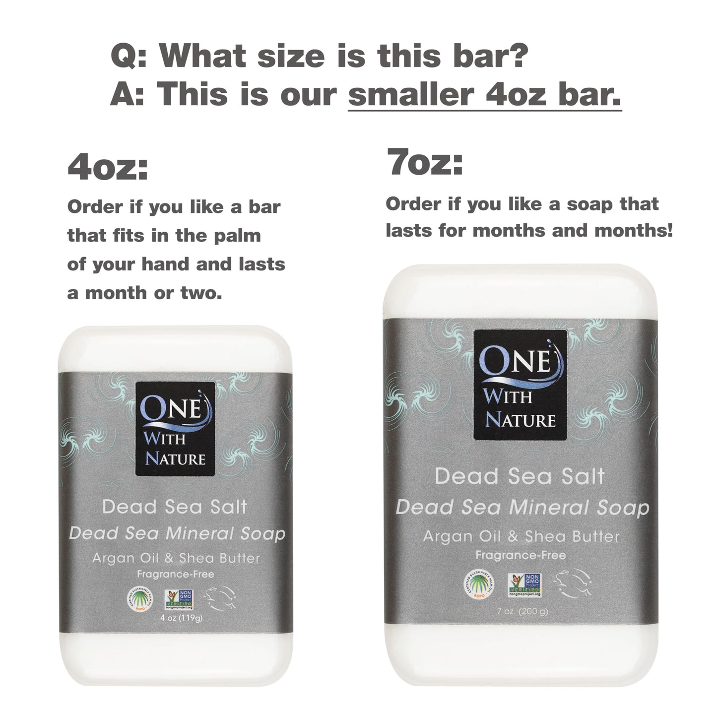 One With Nature Dead Sea Salt Soap 4oz 3-Pack – Purifying, Unscented