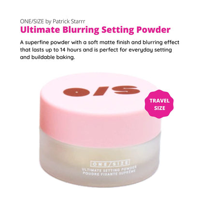 ONE/SIZE Patrick Starrr Ultimate Blurring Setting Powder – Universal Translucent, Travel Size Mini, Soft Matte Finish