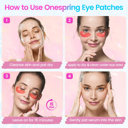 Onespring Eye Masks (48 Pairs) – Undereye Patches for Puffiness, Dark Circles, Wrinkles