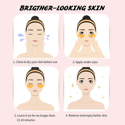 Onespring Eye Masks 24 Pairs – Caffeine, 24K Gold & Retinol Under Eye Patches – Puffy Eyes, Dark Circles & Fine Lines