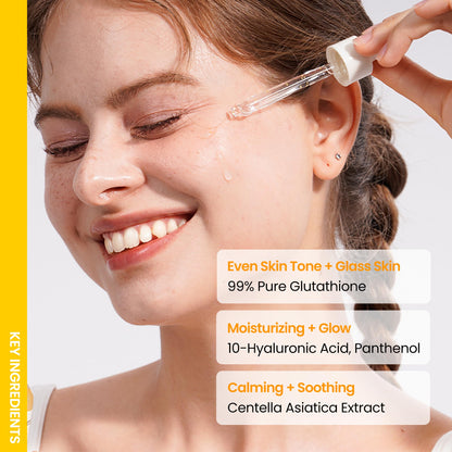 ONGREDIENTS Skin Barrier Glow Serum — 99% Pure Glutathione, Panthenol & Hyaluronic Acid