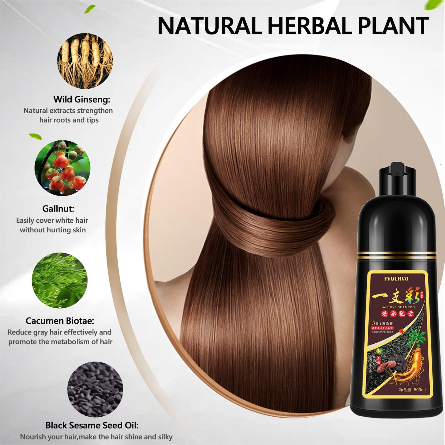 Onilyua 3-in-1 Hair Dye Shampoo – Dark Burgundy, 16.9 oz | Gray Coverage