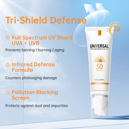 ONSART Tinted Sunscreen for Face SPF 50 — Mineral, Oil-Free, No White Cast
