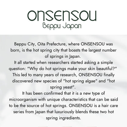 ONSENSOU Dry Itchy Scalp Shampoo – Japanese Hot Spring Yeast & Green Algae, Hydrating Daily Shampoo 10.1 fl oz