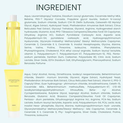 ONSENSOU Curly Hair Set – Sulfate-Free Shampoo & Conditioner with Green Algae, Hot Spring Yeast, Kabasu Citrus