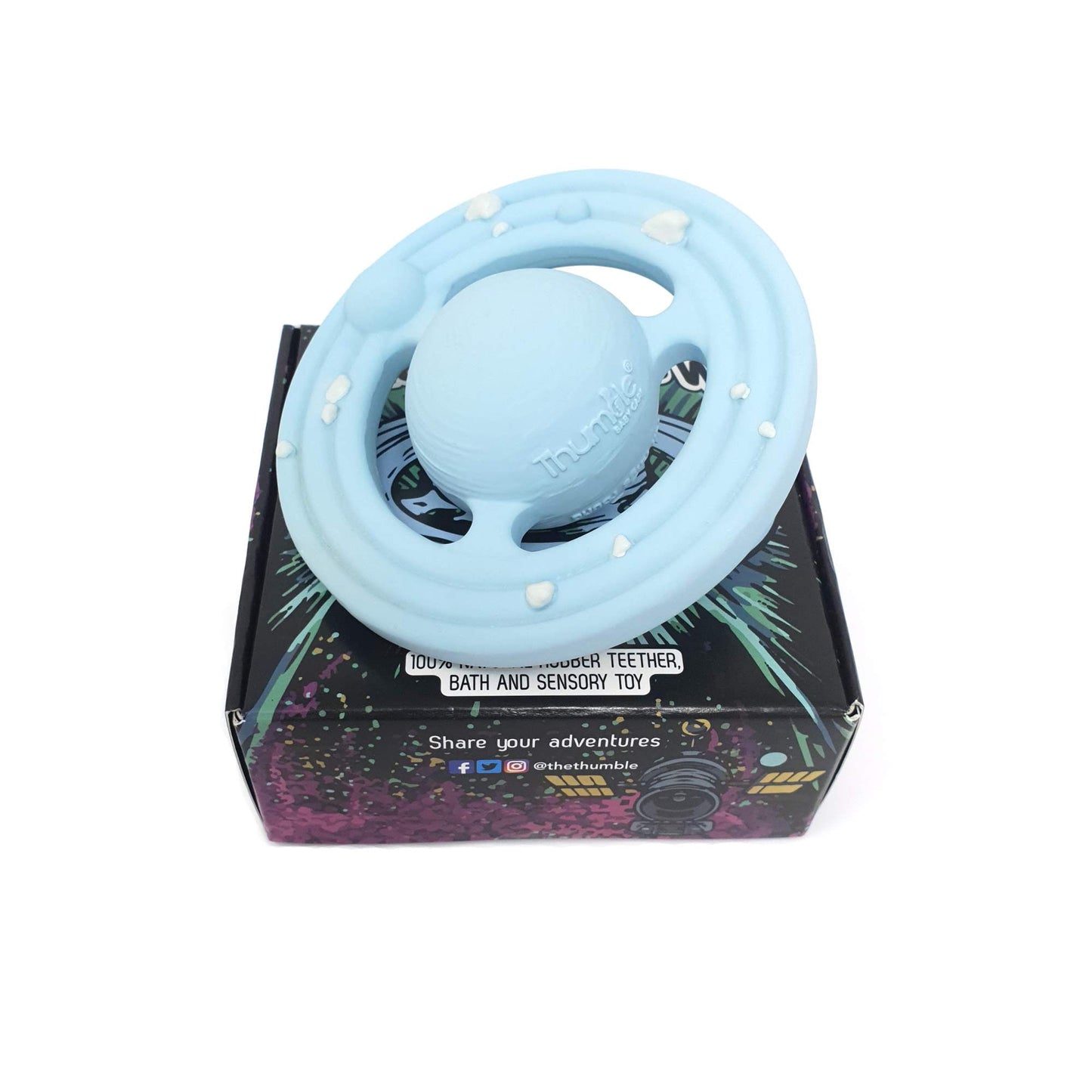 Planet CH3W® Natural Rubber Space Themed Baby Toy (Ringed Planet)