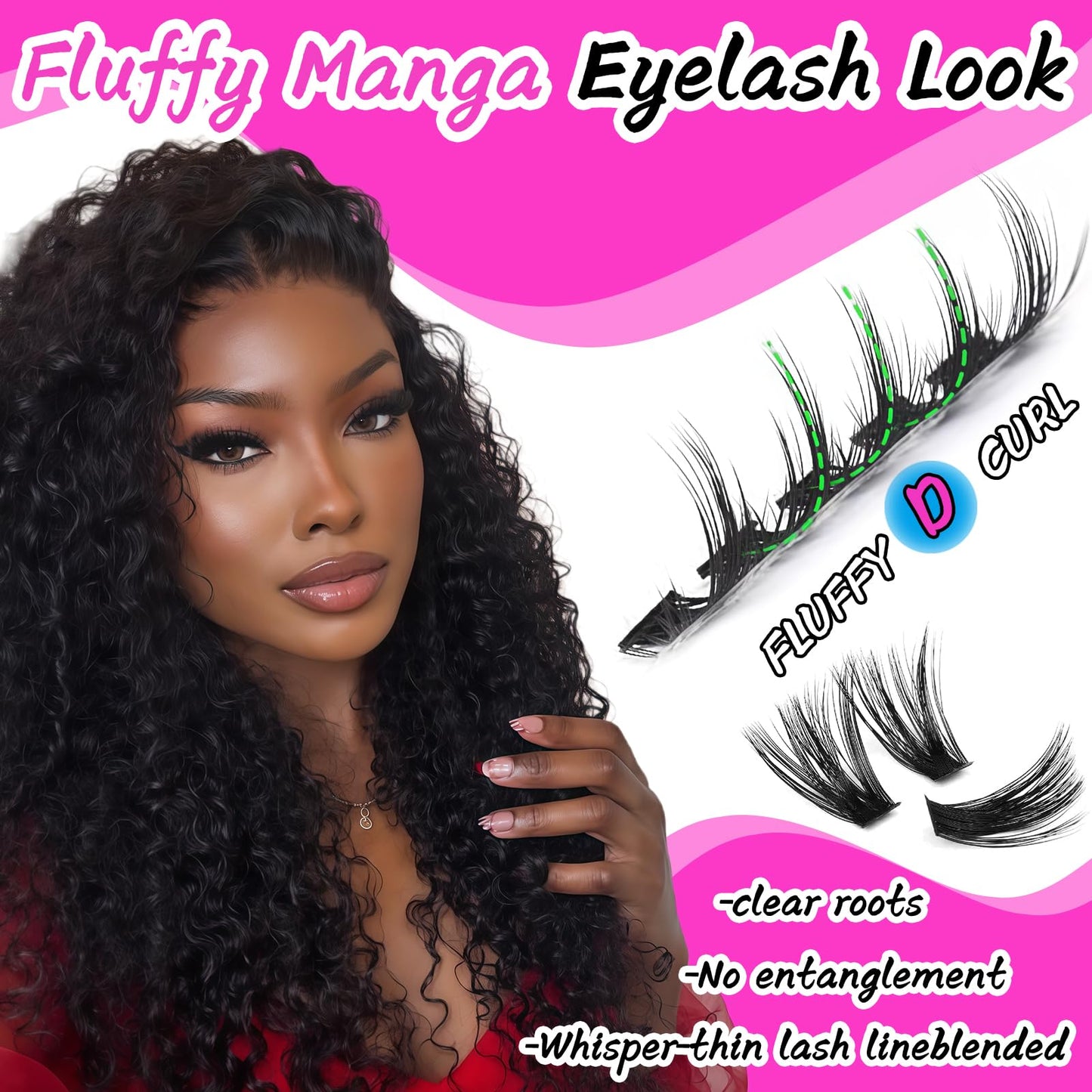 OOPPOO Lash Cluster Eyelashes 80D+100D D-Curl | 10-18mm DIY Volume Clusters (518 Pcs)