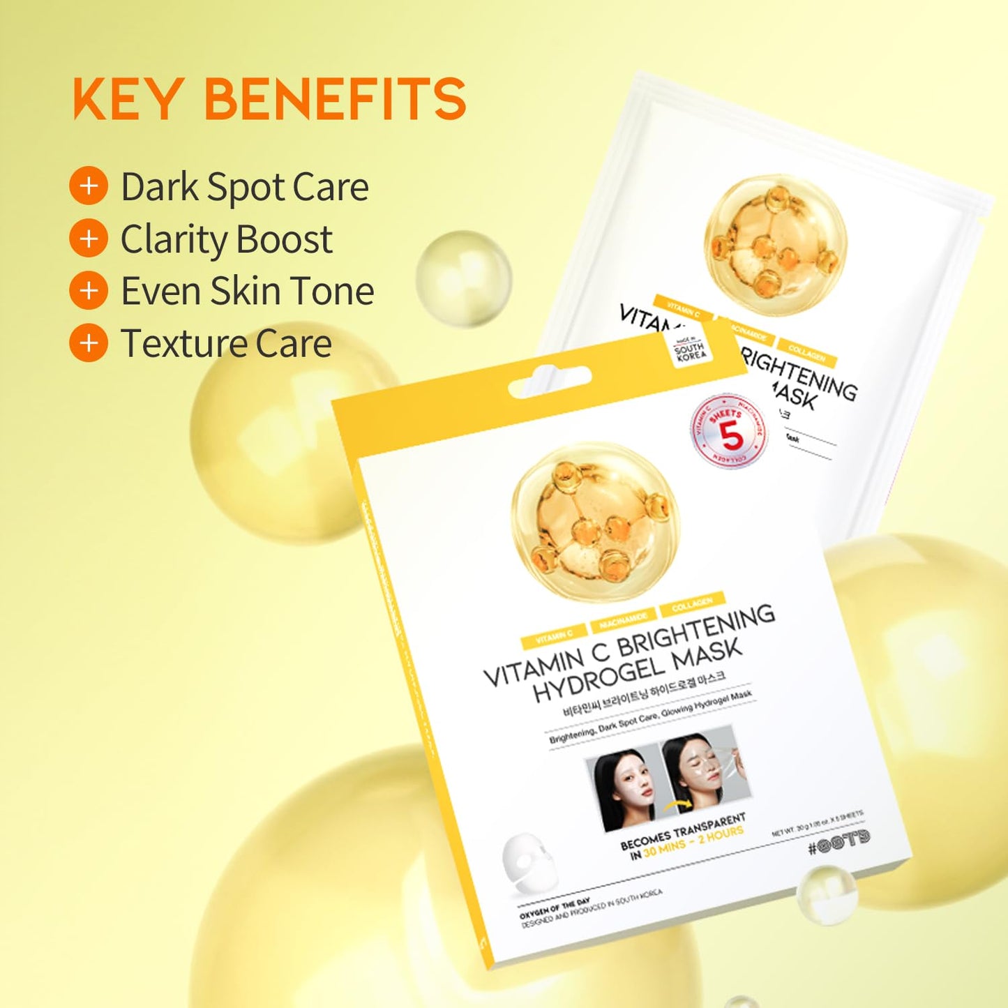 #OOTD Vitamin C Collagen Glutathione Hydrating & Firming Hydrogel Mask – Radiant Glow (5pcs)