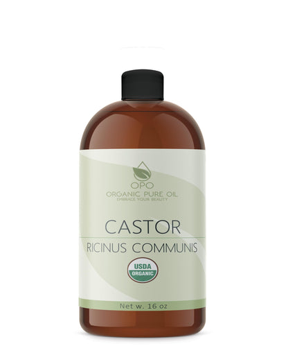 OPO Organic Castor Oil – 16 oz | USDA Organic, Cold-Pressed, Hexane-Free, Pure for Skin, Hair & Nails