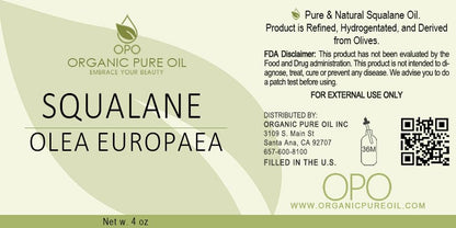 OPO Squalane Oil – Pure Olive-Derived, Vegan, Non-GMO Hydrating Carrier Oil (4 oz Glass & Dropper)
