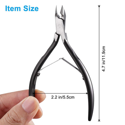 opove X7 Black Cuticle Nippers – Ultra-Sharp Stainless Steel Cutter, Ergonomic 3/4 Jaw for Salon & Home Nail Care