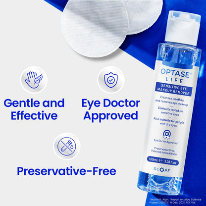 Optase Life Sensitive Eye Makeup Remover – Gentle, Effective for All Skin Types | 100ml