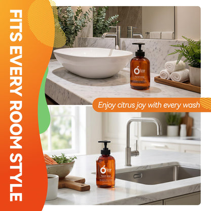 Orange House Natural Liquid Hand Soap with Food-Grade Orange Oil – Cruelty-Free, Moisturizing, 12 Fl Oz