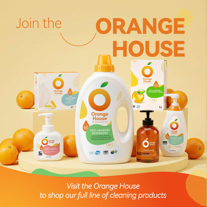 Orange House Natural Liquid Hand Soap with Food-Grade Orange Oil – Cruelty-Free, Moisturizing, 12 Fl Oz