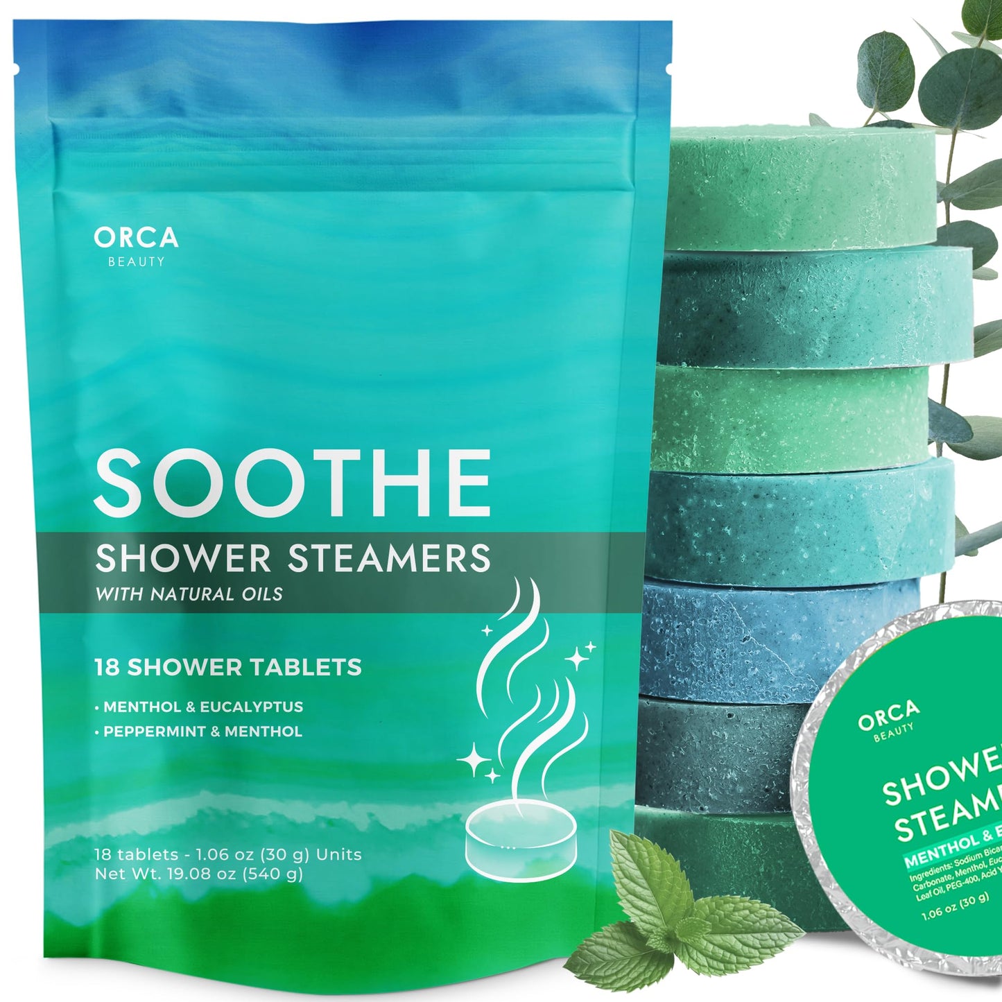 Orca Beauty Shower Steamer Aromatherapy – Soothe 18pc Gift Set