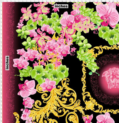 Orchid Floral Print Fabric by Metre