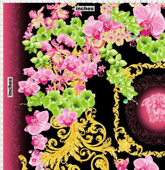 Orchid Floral Print Fabric by Metre