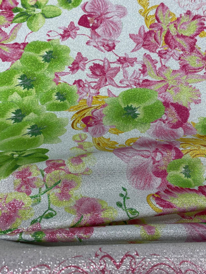 Orchid Swirl Print Fabric by Metre