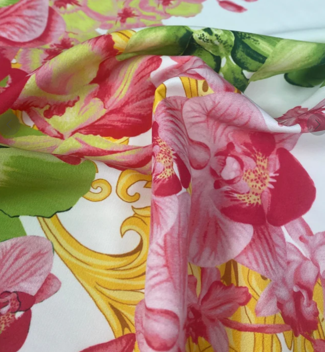 Orchid Swirl Print Fabric by Metre