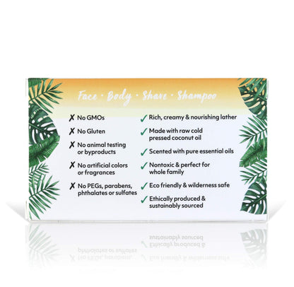 Organic Fiji Coco Fiji Soap Bar – Face & Body Moisturizing Soap with Coconut Oil & Grapefruit | Pack of 2