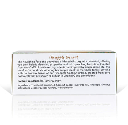 Organic Fiji Coco Fiji Soap Bar – Face & Body Hydration with Organic Coconut Oil & Pineapple Coconut Oil | 7 oz Pack of 3