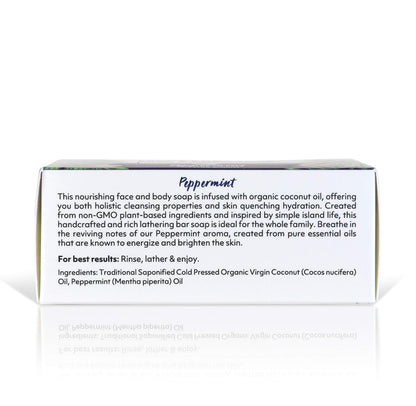 Organic Fiji Coco Fiji Soap Bar – Coconut Oil & Peppermint (Face & Body, 7 oz, Pack of 2)
